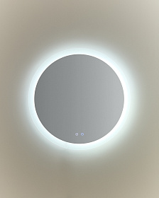 Круглое зеркало для ванной Mervi со LED подсветкой и защитой от запотевания Ø 60 см