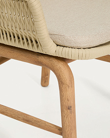 Уличный стул Alipa из акации и веревки цвета экрю