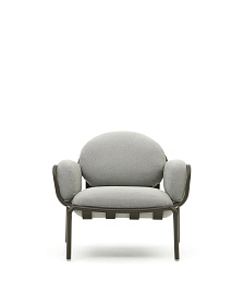 Садовое кресло Joncols серое с зеленой алюминиевой отделкой