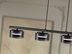 Olaia Подвесной светильник 4L черный/дымчатый