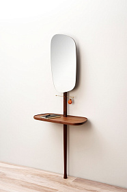 Консоль с зеркалом Momentos орех / латунь