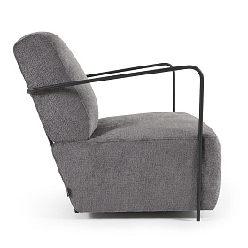 Кресло Gamer из серой синели и металла с черной отделкой