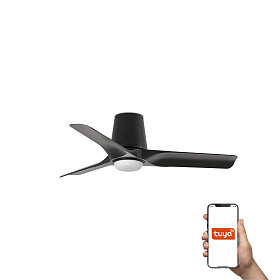 Потолочный вентилятор HEY TUB S Ш900MM черный 3 P LED 10W CCT TUYA