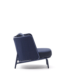 Уличное кресло Sedalis из алюминия и веревки синего цвета