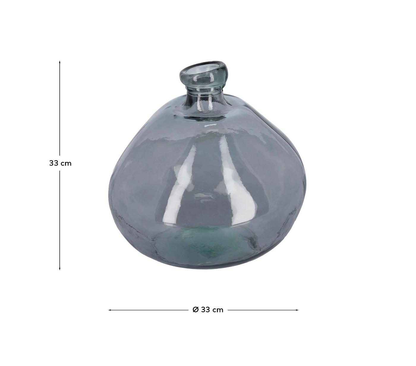 Ваза Anner 33 cm темно-синее стекло