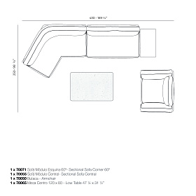 Уличный модульный диван Pasadena левый 