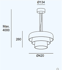 Подвестной светильник Levels 3 Bodies Ø420mm + Ø320mm + Ø220mm 00-A047-05-15