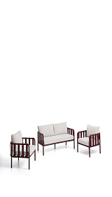 Комплект уличной мебели Omala из бордового алюминия и веревки