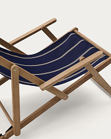 Vilara Складной шезлонг для улицы в полоску синего и бежевого цвета