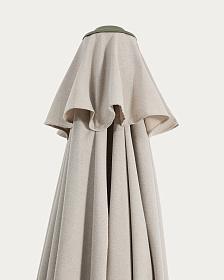 Бежевый зонт Milna с зеленой стальной конструкцией, диаметр 300 см