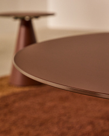 Журнальный столик Wilshire из стекла и стали терракотовый Ø80cm