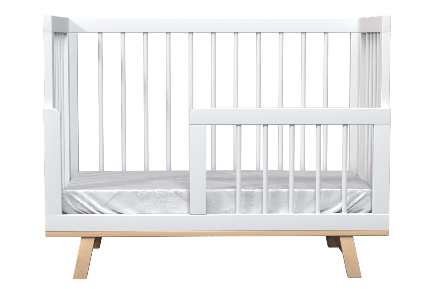 Кроватка для новорожденного Lillaland - модель Lilla Aria белая/дерево