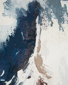 Erale Абстрактная картина ручной работы в серо-синих тонах, размер 120 x 200 см