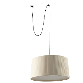 SAMBA 700 Подвесной светильник с вилкой черный с бежевым абажуром
