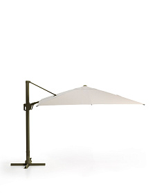 Бежевый консольный зонт Noli с зеленой алюминиевой конструкцией, 300 x 300 см