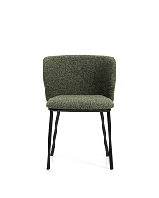 Стул Ciselia из темно-зеленого шенилла с ножками из черной стали