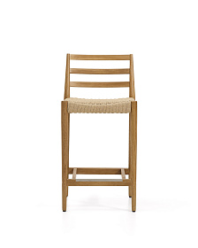 Полубарный стул Analy из массива дуба в натуральной отделке и веревочным сиденьем 65 см