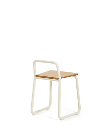 Tinn Стул из ясеневого шпона с бежевой металлической конструкцией