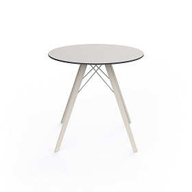 Обеденный стол на деревянных ножках Faz ø80x74