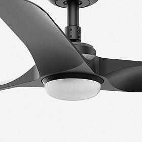 Потолочный вентилятор HEY S Ш900mm черный 3 P черный LED 18W CCT