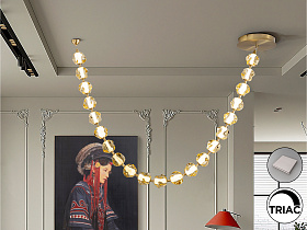 Люстра Zaria II 21L бронзовый/янтарный DIM