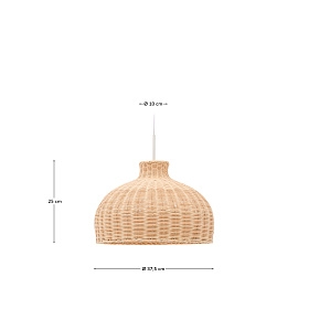 Ennia Абажур из ротанга со светлой отделкой Ø38 см