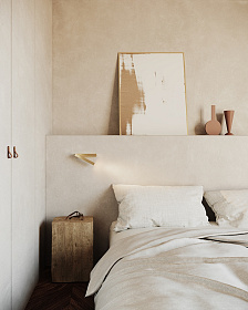 Бра с ридером Hall Slim 3.5W 2700K ON-OFF Мат. золото 150lm