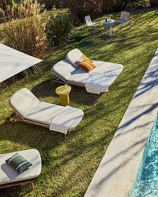 Двойной шезлонг Alipa из массива акации и веревки темно-серого цвета