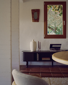 Mailen Тумба под ТВ с 2 дверцами из ясеневого шпона темной отделки 200 х 50 см