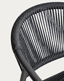 Уличный стул Livadia из серого алюминия и веревки