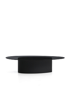 Журнальный столик Olir из черной стали и стекла 140 x 80 см