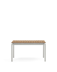 Уличный раздвижной стол Canyelles из полистирола и алюминия светло-серого цвета, 140 (200) x 90