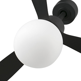 Черный вентилятор Amelia L BALL LED SMART