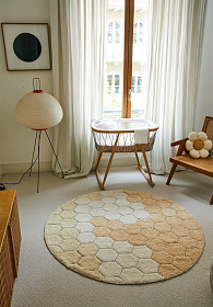 Ковер Медовые соты (золотой) d140