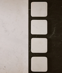 Nuvir набор из 4 подставок из белого мрамора