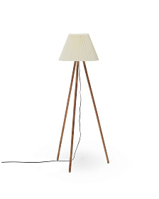 Benicarlo Торшер из массива каучукового дерева с бежевым абажуром