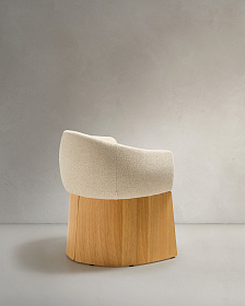 Стул Bosca из бежевого шенилла и дубового шпона