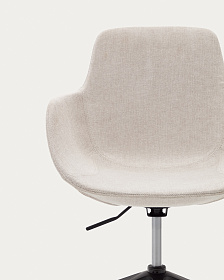 Рабочий стул Tissiana бежевого цвета, алюминиевые ножки с черной матовой отделкой