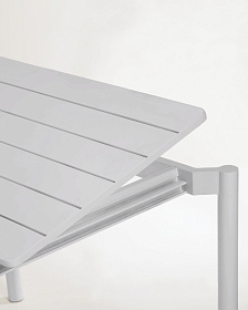 Раздвижной уличный стол Zaltana из алюминия светло-серого цвета, 180 (240) x 100