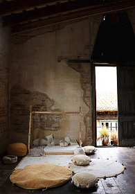 Ковер Хиппи горошек медовый 120*160