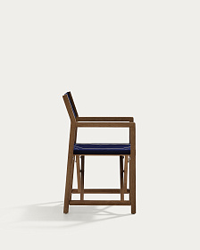 Уличный складной стул Vilara в сине-бежевую полоску из акации