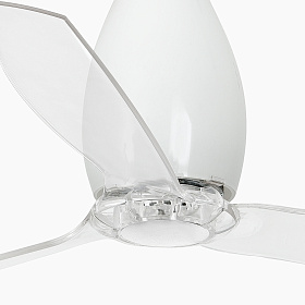 Ярко-белый / прозрачный потолочный вентилятор Eterfan 128 см