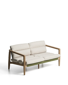 Уличный диван Menfi из массива акации и зеленой веревки, 136 см