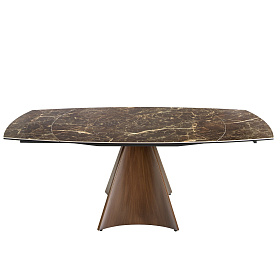 Раздвижной овальный обеденный стол 1113/MC22181DT из мраморной керамики и стали