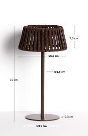 Уличная настольная лампа Aldet на солнечных батареях коричневая