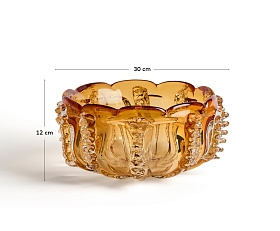 Ваза Nicora из оранжевого стекла, диаметр 30 см
