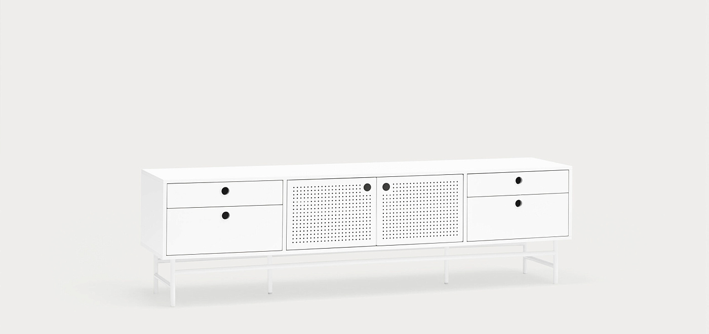 Тумба под ТВ Punto 2D4Dr белая