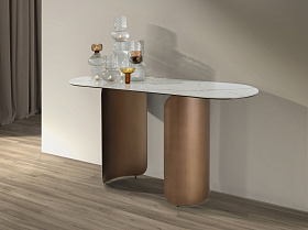 Консоль 3286 из керамики в мраморной отделке и стали бронзового цвета