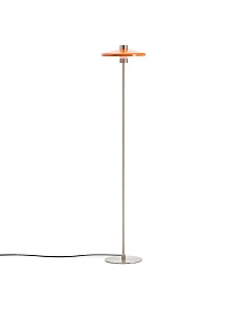 Торшер Nuvira из светло-серого матового металла с оранжевым абажуром