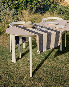 Уличный стол Erice из алюминия и закаленного стекла цвета экрю, 230 x 100 см